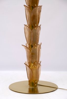 Palm Floor Lamp in Brass and Murano Glass from Maestri Muranesi, 1970s-FER-991772