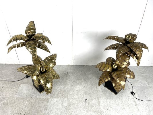 Palm Floor Lamps from Maison Jansen, 1970s, Set of 2-IRH-1713113