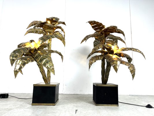 Palm Floor Lamps from Maison Jansen, 1970s, Set of 2-IRH-1713113