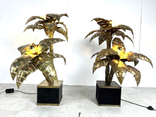 Palm Floor Lamps from Maison Jansen, 1970s, Set of 2-IRH-1713113