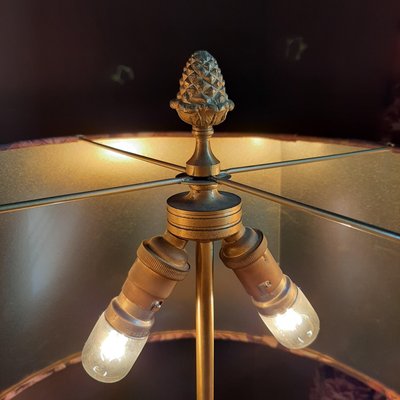 Palm or Pineapple Table Lamp in Copper and Colored Glass attributed to Maison Charles, 1960s-TDA-1376428