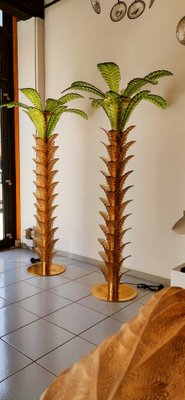 Palm Tree Floor Lamps in Brass & Murano Glass, Set of 2-QLH-1336582