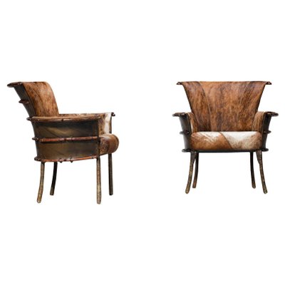 Palm Wood Armchairs, 1930s, Set of 2-YU-1010766