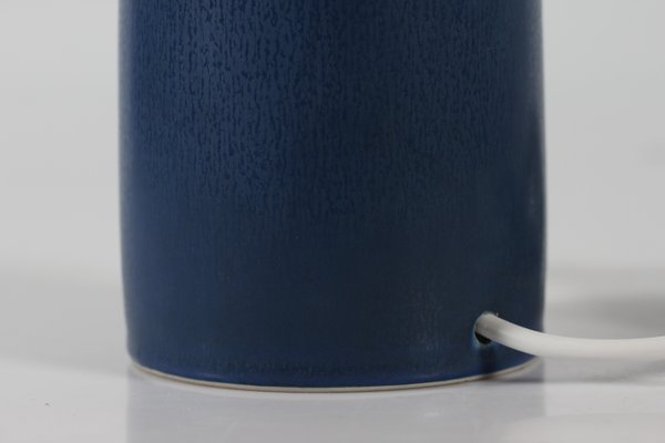 Palshus Dark Blue Glaze Table lamp by Per Linnemann-Schmidt. 1960s-QQ-1417538