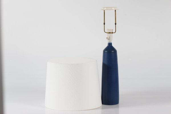 Palshus Dark Blue Glaze Table lamp by Per Linnemann-Schmidt. 1960s-QQ-1417538