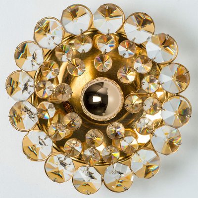 Palwa Brass with Crystal Stones Flush Mount, Germany, 1970s-VDW-2034123