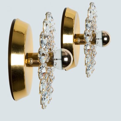 Palwa Brass with Crystal Stones Flush Mount, Germany, 1970s-VDW-2034123