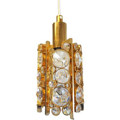 Palwa Small Bubble Chandelier in Crystal Glass & Gilt Brass, 1960s, Germany-DEK-932659