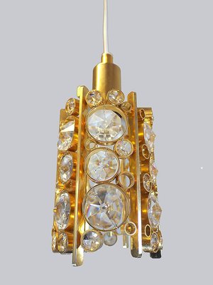 Palwa Small Bubble Chandelier in Crystal Glass & Gilt Brass, 1960s, Germany-DEK-932659