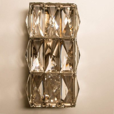 Palwa Wall Light Fixtures in Chrome-Plated Crystal Glass, 1970s, Set of 2-VDW-913224