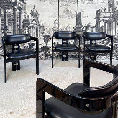 Pamplona Leather Dining Chairs by Augusto Savini for Pozzi, Italy, 1964, Set of 4-JP-1720056