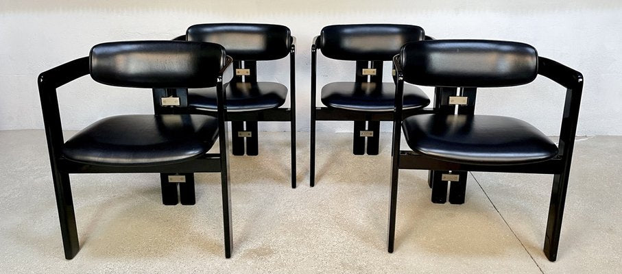 Pamplona Leather Dining Chairs by Augusto Savini for Pozzi, Italy, 1964, Set of 4-JP-1720056