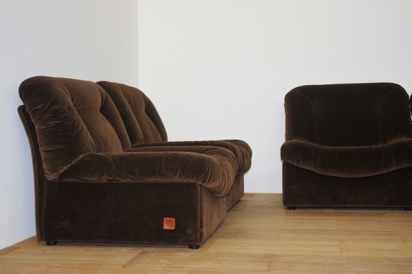 Panarea Modular Armchairs in Chenille from Lev & Lev, 1970s, Set of 5-KNM-1008663