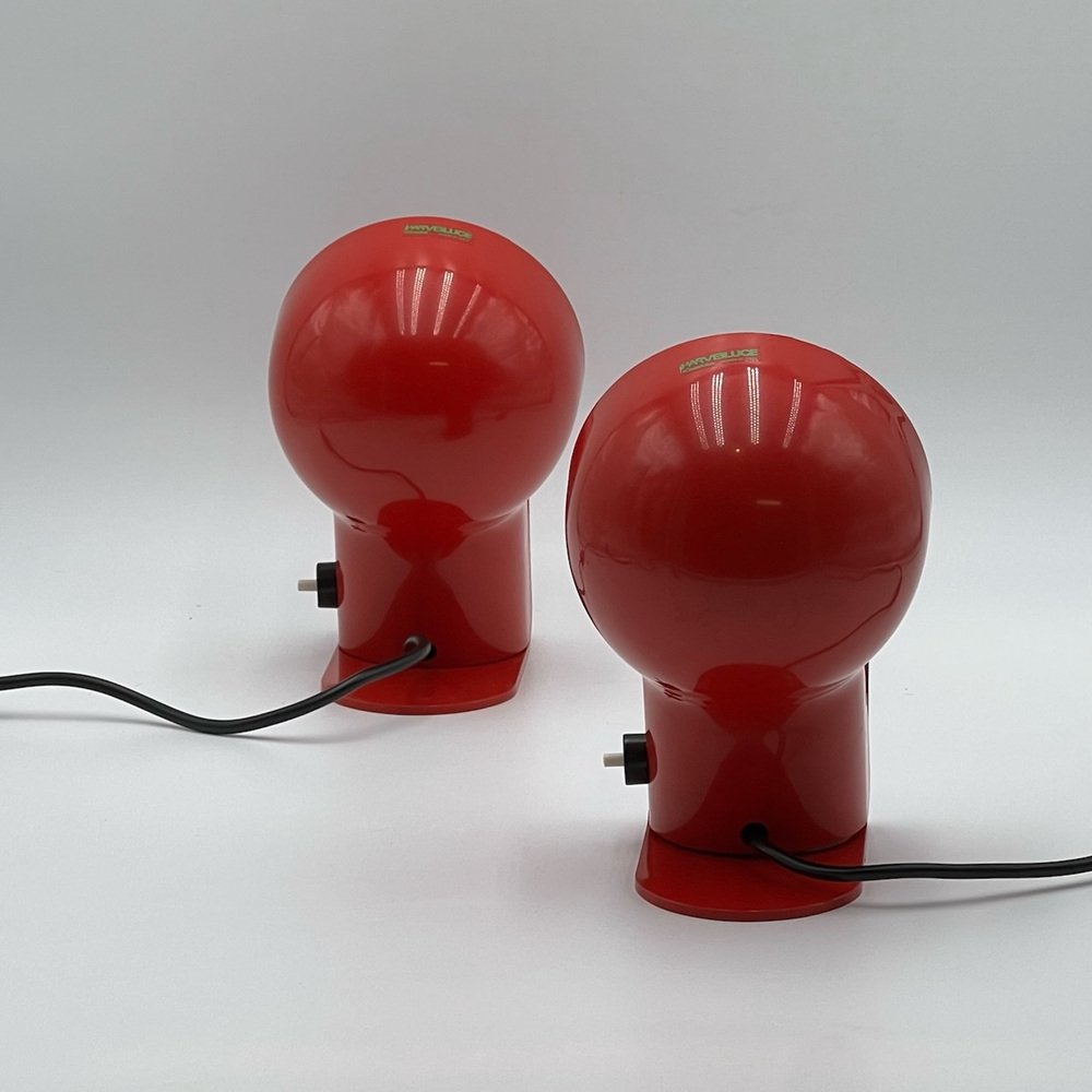 Panda Table Lamps by Ambrogio Pozzi for Harveiluce, 1970s, Set of 2