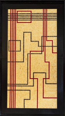 Panel in Straw Marquetry by Marianne Léal-CEJ-1305526