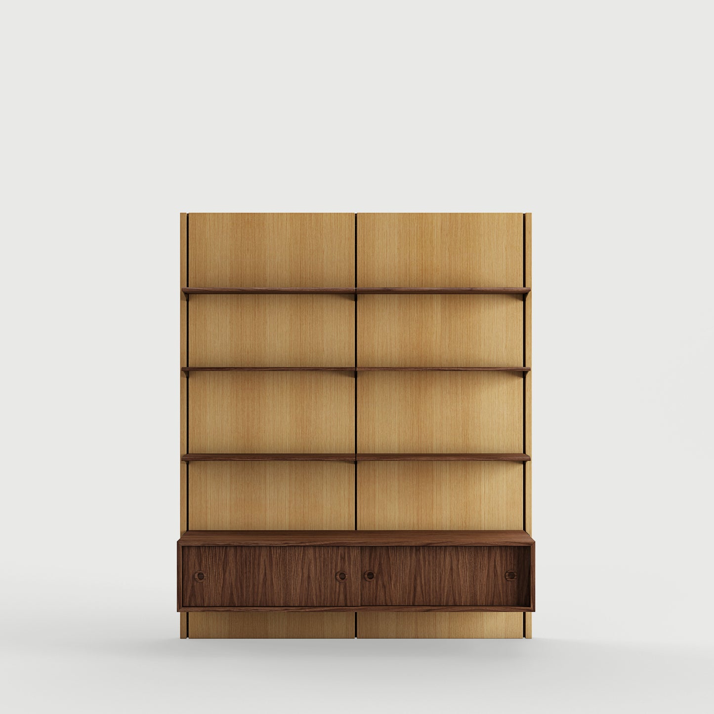 Panel System 2B - Oak Dark Oil / Walnut