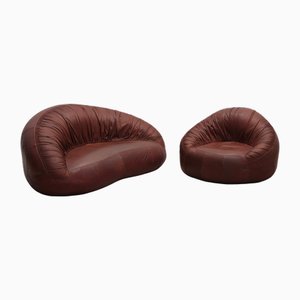 Pangolin Leather Sofa and Armchair by Egg Designs, 2015, Set of 2-WXK-2021632