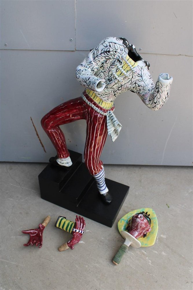 Pantalone Carnival Ceramic Sculptue by Otelo Rosa for Sanpolo Venezia