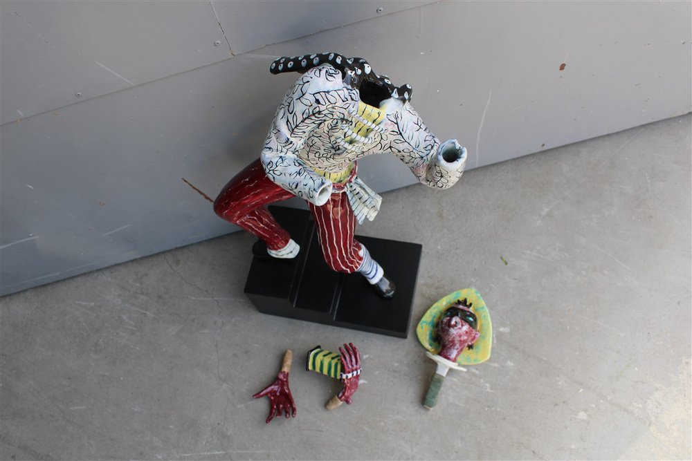 Pantalone Carnival Ceramic Sculptue by Otelo Rosa for Sanpolo Venezia