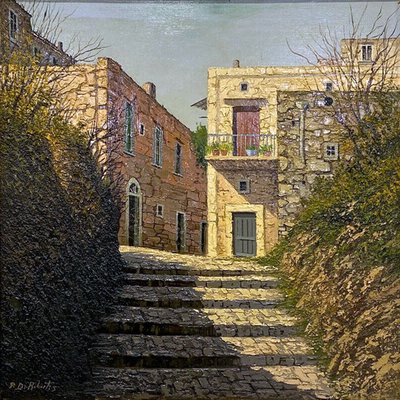 Paolo De Robertis, Caserta Vecchia, Oil on Canvas, Italy-VHF-1005359