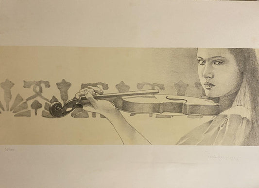 Paolo Giorgi - the Violin - Original Lithograph - 1986