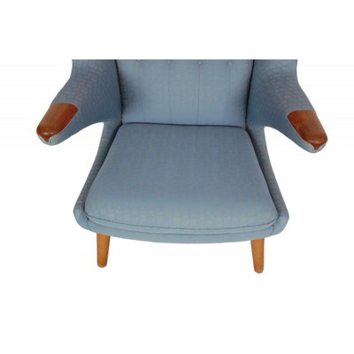 Papa Bear Chair in Blue Fabric by Hans Wegner, 1970s-MTD-1807560