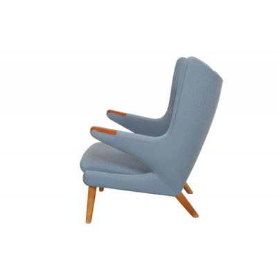 Papa Bear Chair in Blue Fabric by Hans Wegner, 1970s-MTD-1807560