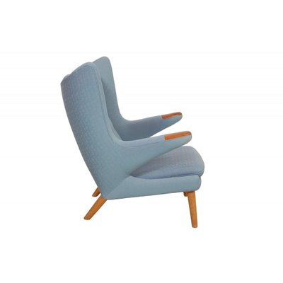 Papa Bear Chair in Blue Fabric by Hans Wegner, 1970s-MTD-1807560