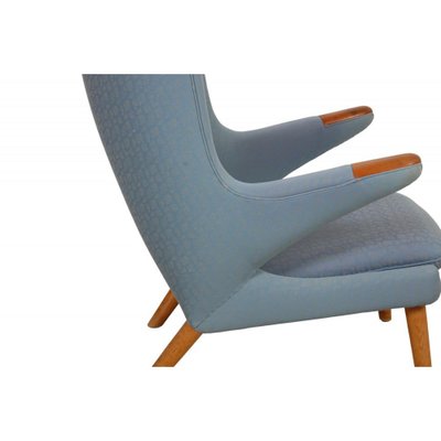 Papa Bear Chair in Blue Fabric by Hans Wegner, 1970s-MTD-1807560