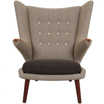 Papa Bear Chair in Grey Hallingdal Fabric by Hans Wegner, 1980s-MTD-1746786