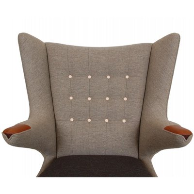 Papa Bear Chair in Grey Hallingdal Fabric by Hans Wegner, 1980s-MTD-1746786