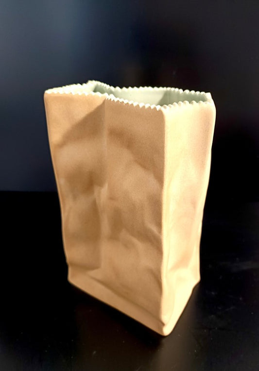 Paper Bag Ceramic Vase by Tapio Wirkkala for Rosenthal, 1990s