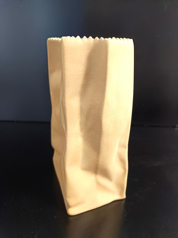 Paper Bag Ceramic Vase by Tapio Wirkkala for Rosenthal, 1990s