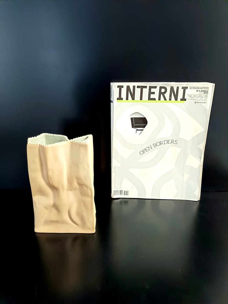 Paper Bag Ceramic Vase by Tapio Wirkkala for Rosenthal, 1990s