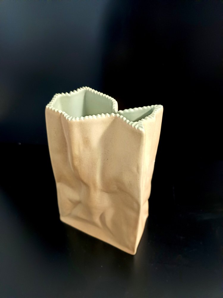 Paper Bag Ceramic Vase by Tapio Wirkkala for Rosenthal, 1990s