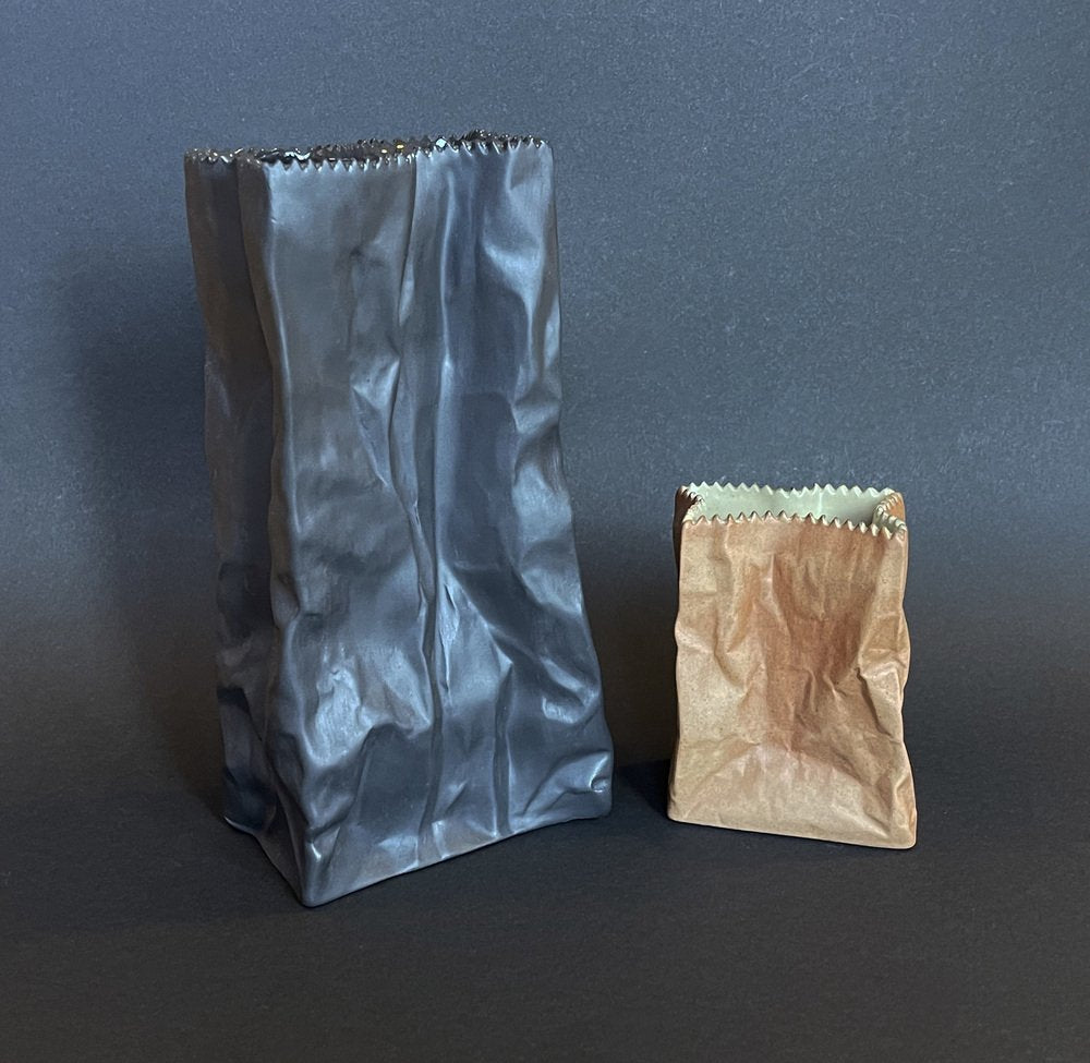 Paper Bag Vases by Tapio Wirkkala for Rosenthal, 1977, Set of 2