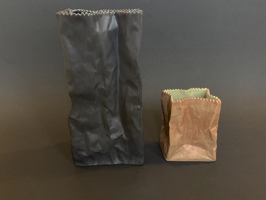 Paper Bag Vases by Tapio Wirkkala for Rosenthal, 1977, Set of 2-PBW-1798105