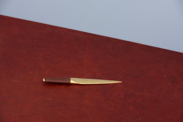 Paperknife with Leather Handle by Carl Auböck, 2000s-SFD-824967