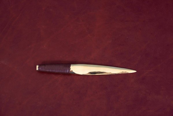 Paperknife with Leather Handle by Carl Auböck, 2000s-SFD-824967