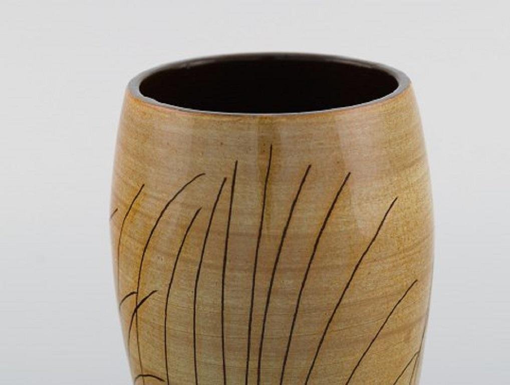 Papyrus Vase in Glazed Stoneware by Ingrid Atterberg for Upsala Ekeby