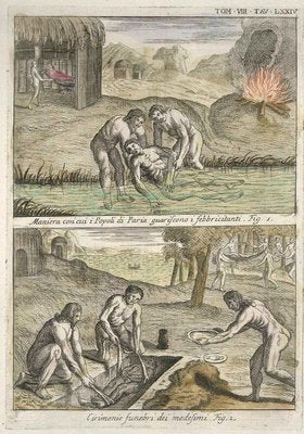 Pariah Way of healing fevered people and Funeral Ceremony - Etching by G. Pivati 1746-1751-ZCI-758684