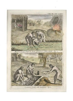 Pariah Way of healing fevered people and Funeral Ceremony - Etching by G. Pivati 1746-1751-ZCI-758684