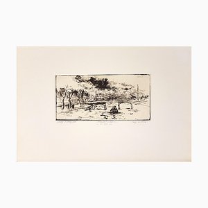 Paris Along the Seine - Original Etching by Walter PIacesi - 1970 1970-ZCI-755730