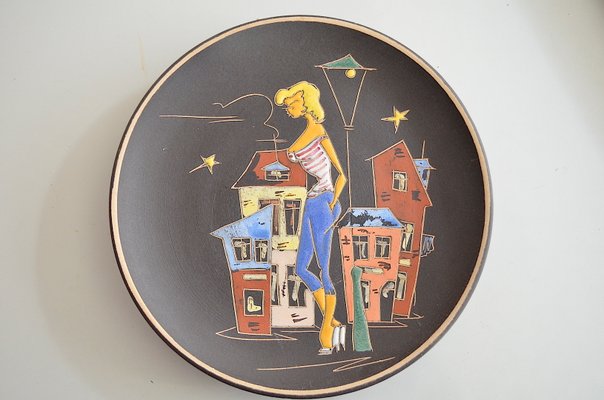 Paris Ceramic Plate from Ruscha, 1950s-OV-628109