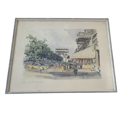 Paris Les Champ Elysees, 1920s, Paper, Framed-TCS-2017139