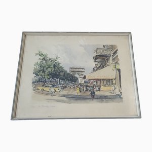 Paris Les Champ Elysees, 1920s, Paper, Framed-TCS-2017139