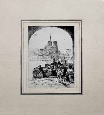 Paris - Original Etching by Auguste Brouet - Early 20th Century Early 20th Century-ZCI-757806