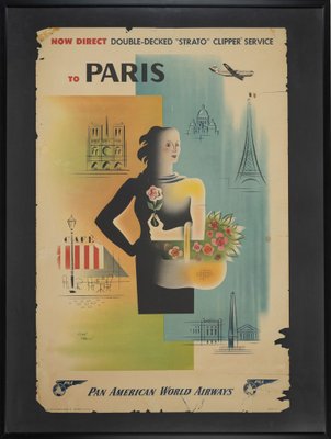 Paris, Pan Am Airways Travel Poster, 1949-GPP-1278047