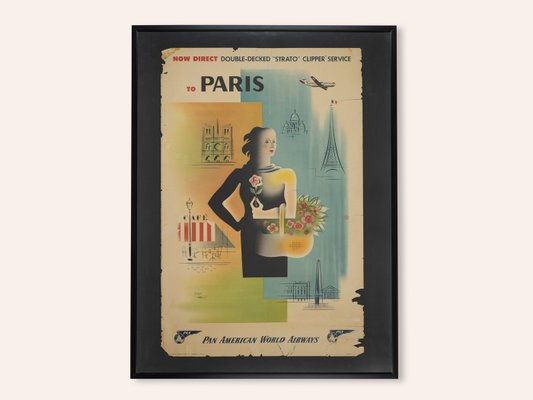 Paris, Pan Am Airways Travel Poster, 1949-GPP-1278047