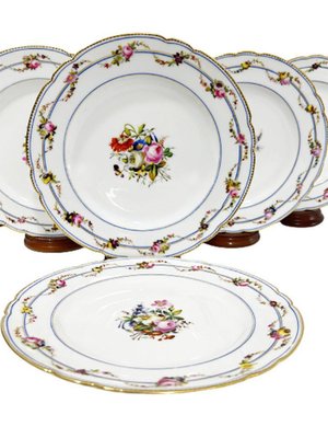 Paris Porcelain Dinner Plates, Early 19th Century, Set of 6-UCH-1224299